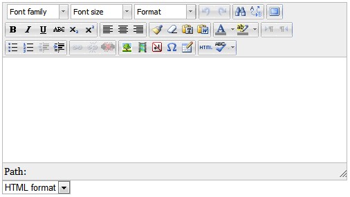 HTML editor in Moodle.