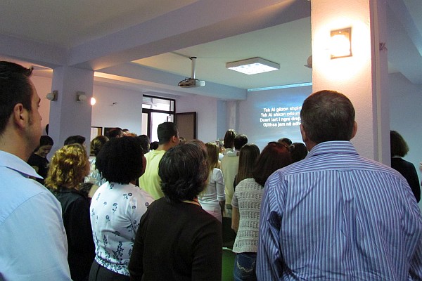 joint Sunday service for evangelical churches in Lezshe