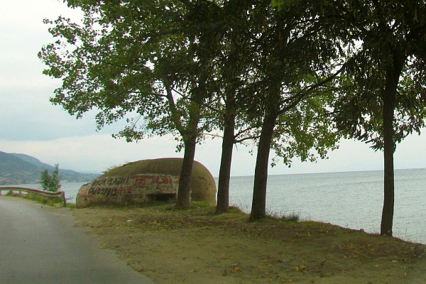 a bunker aloing Lake Ohrid
