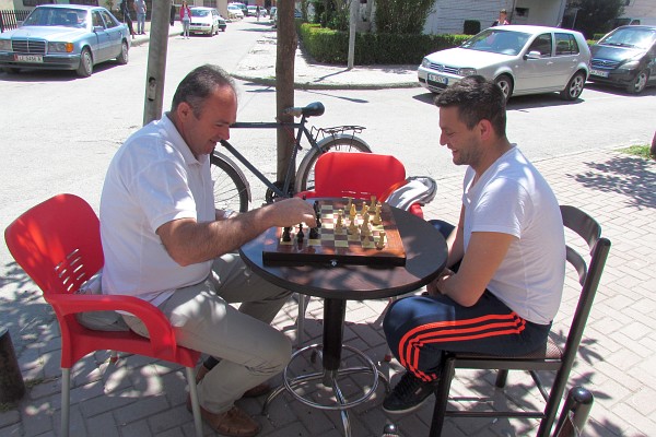 two playing chess