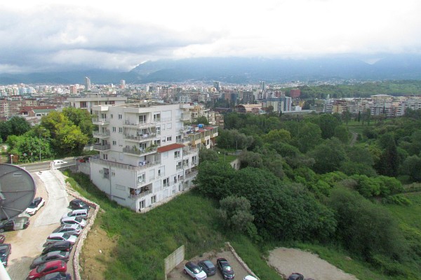 looking at the Tirana skyline from UNYT 
