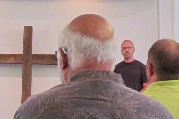 Toddd leads worship at Rossmere Mennonite Church