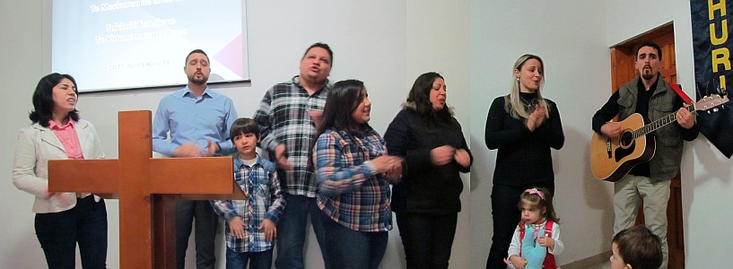 Brazilian missionsary families sing Easter songs in Portugeuse