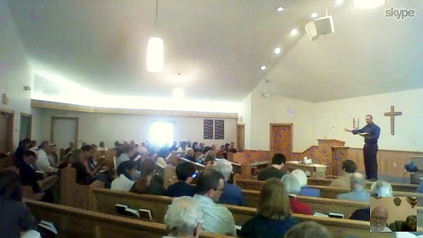 a capturre from our Skype with our church in the US