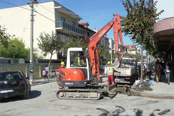 road work continues on new water lines