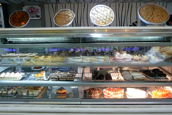the dessert case at Mimosa