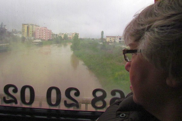 seeing the Drini River from the bus window as we came home to Lezhe