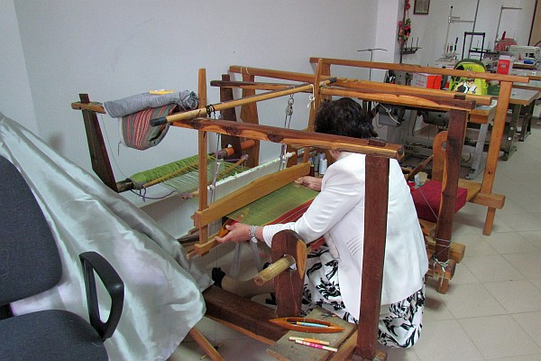 a loom in the workroom