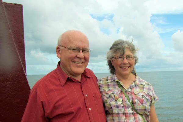 Elsie and Richard at the lighthouse in Belize City, Belize, Sept. 2012