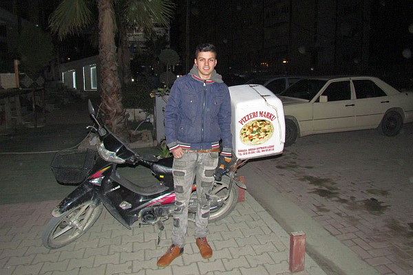 pizza delivery motorcycle