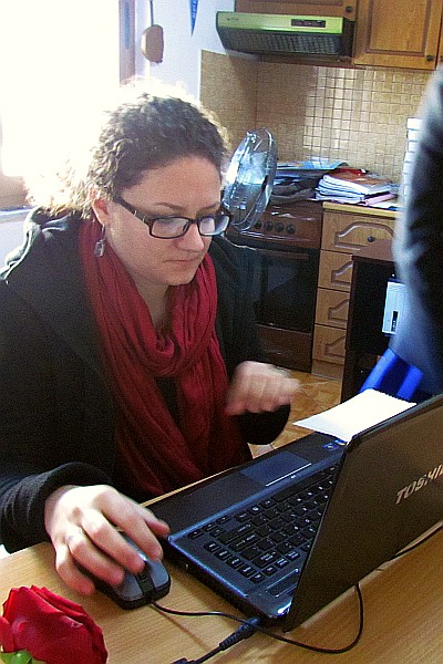 Lisa Mast at her computer at LAC