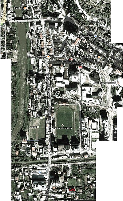 Google satellite view of our region of Lezhë