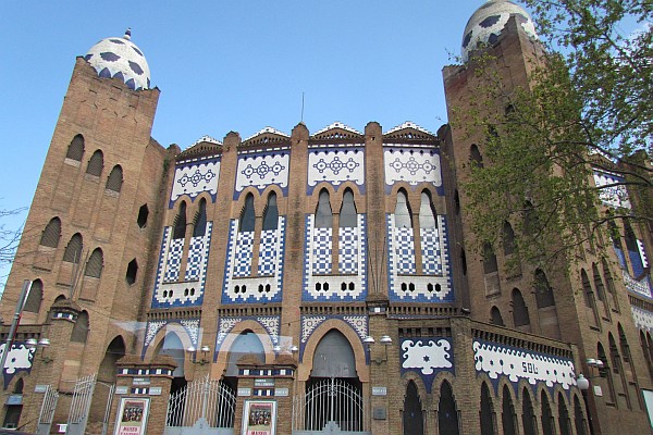 the bullring in Barcelona with a Byzanine architecture style