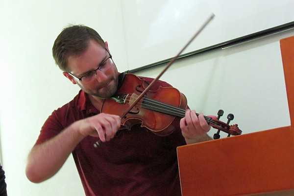 Justin puts his heart into the violin