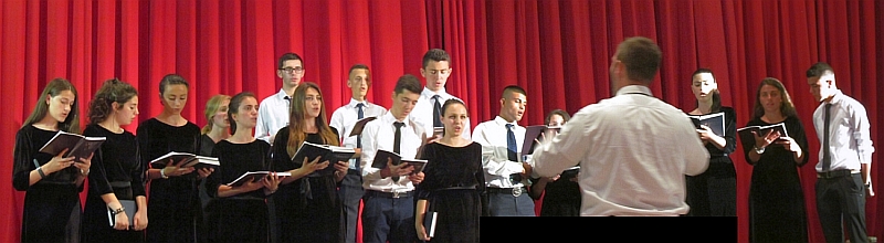 a panorama view of the LAC choir in erformancew