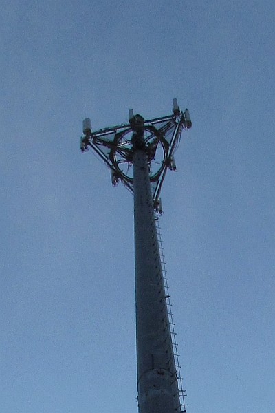 the antennae at the tops of the cell phone tower