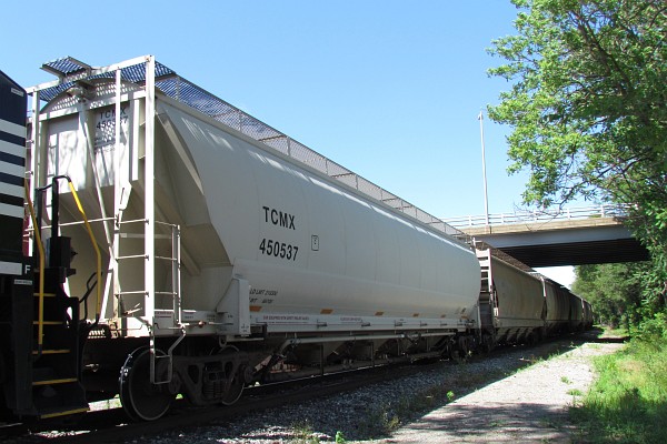 a train of grain cars ready to move