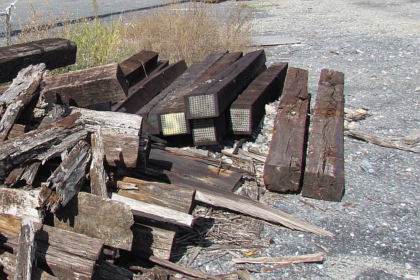 new and old railroad ties
