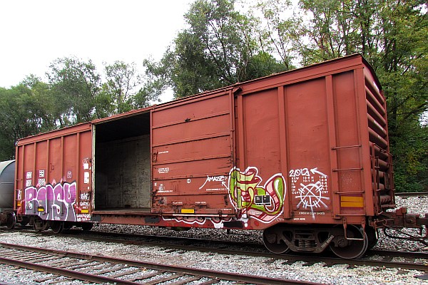boxcar with open doors