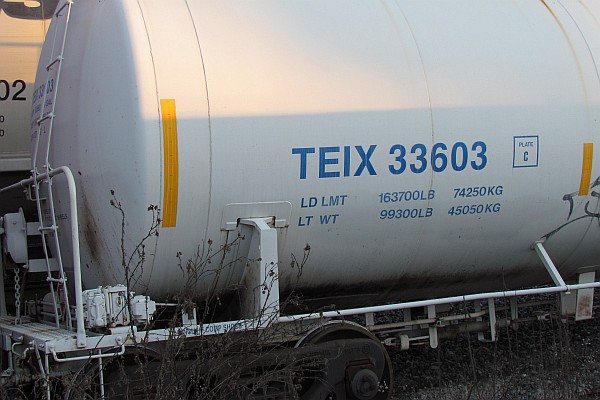close-up of end of tank car