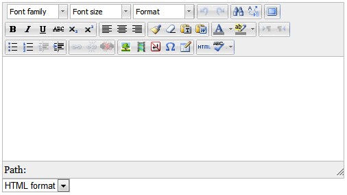 HTML editor in Moodle.
