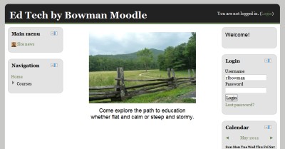 Frontdoor of Ed Tech by Bowman Moodle