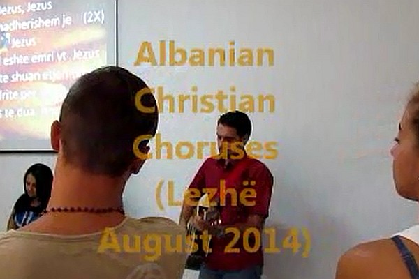 screenshot from the Albanian Christian Choruses video