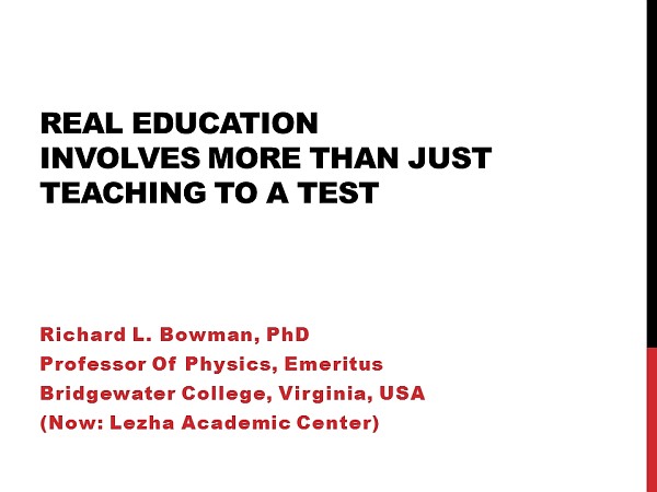 title slide on teaching is more than to the test