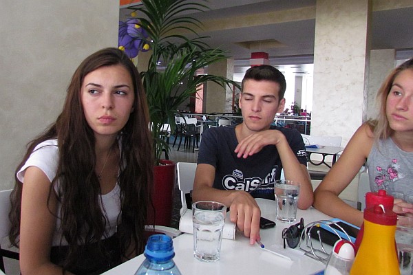 Roxsana, Masimo and Arilda at lunch