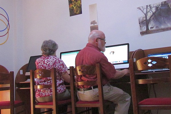 Elsie and I working in the computer lab