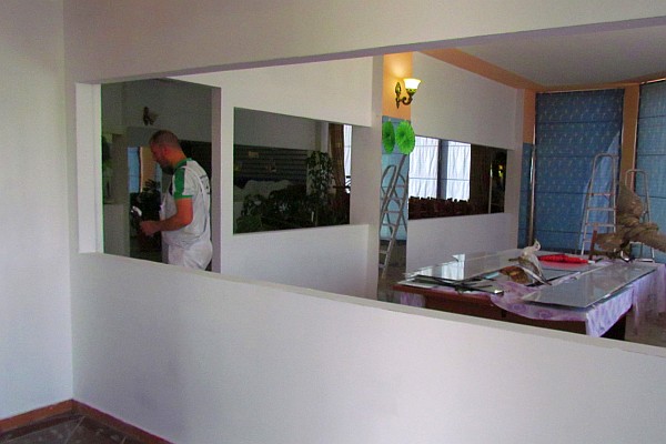 construction of wall on first floor of LAC continues