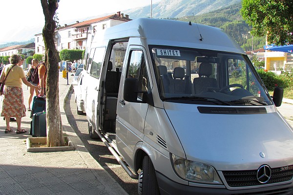 packing the van to leave Permet