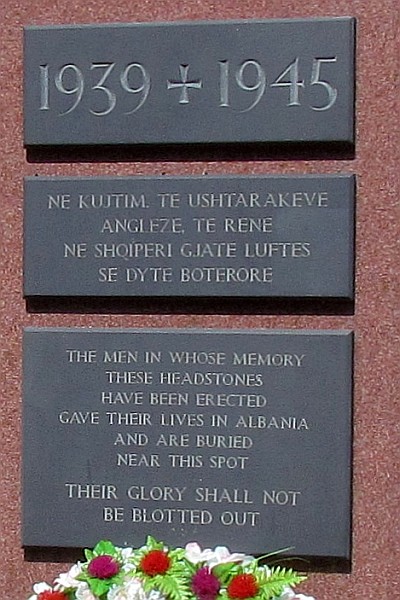 close-up of memorial plaque
