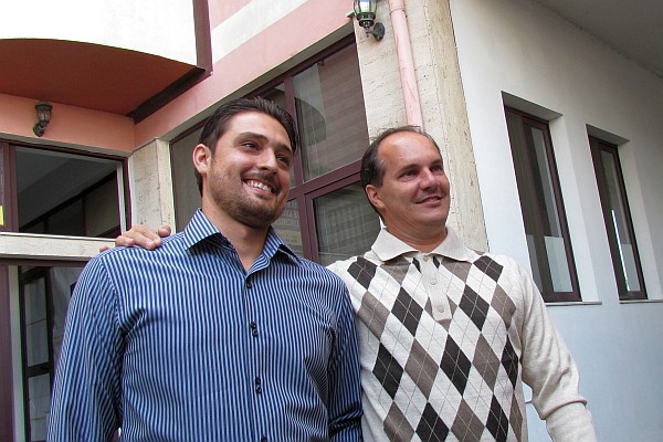 pastors Rafael Tartari and Enrique after the service
