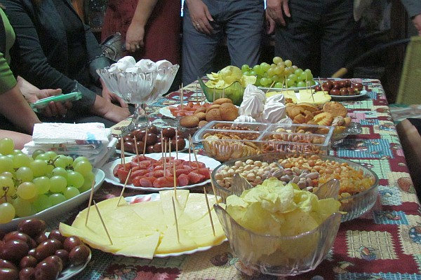 the feast spread out for us as we visited Mia and her family