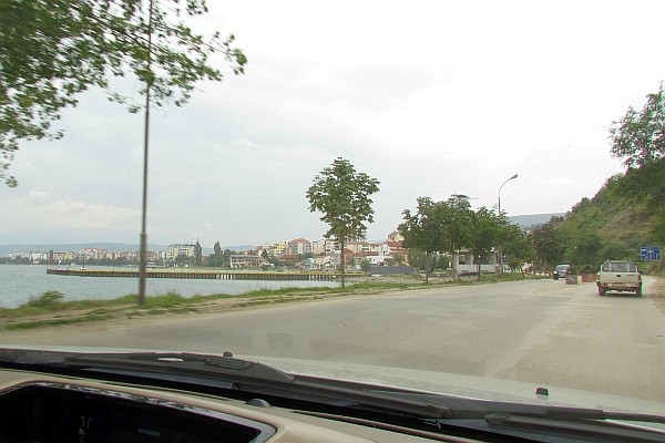 driving along Lake Ohrid