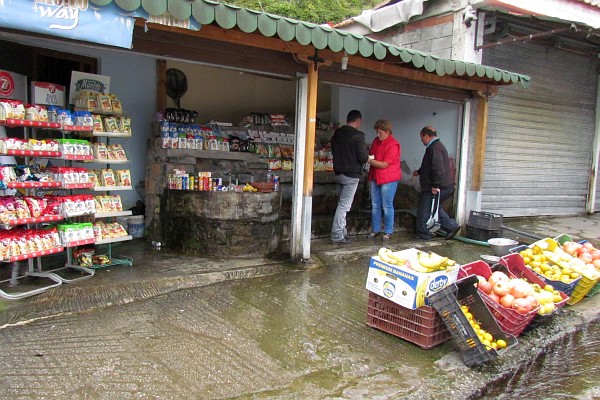 a fruit and refreshment shop and coffee bar was across the road