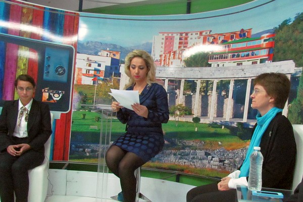 the TV host gets ready for the taping