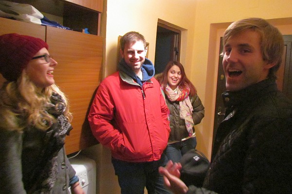 the group of teachers came to get us at our apartment to go for dinner