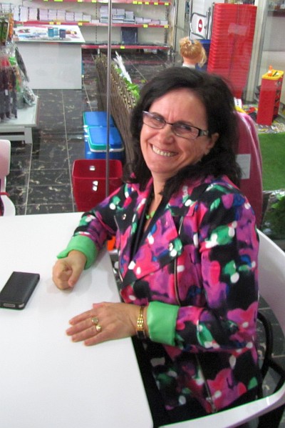 Klementina Shahini at lunch with LAC teachers anbd staff