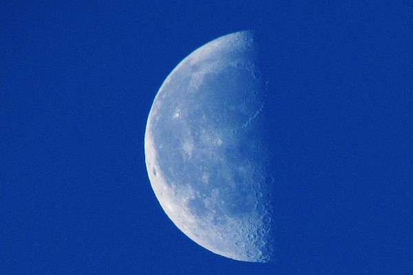 last quarter moon over the top of the school in early morning