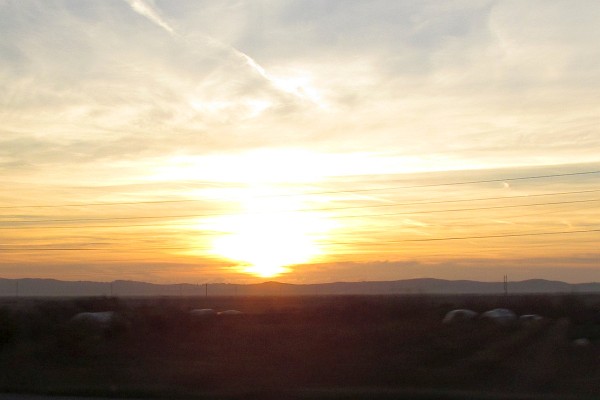 a sunset on the way back to Lezhe