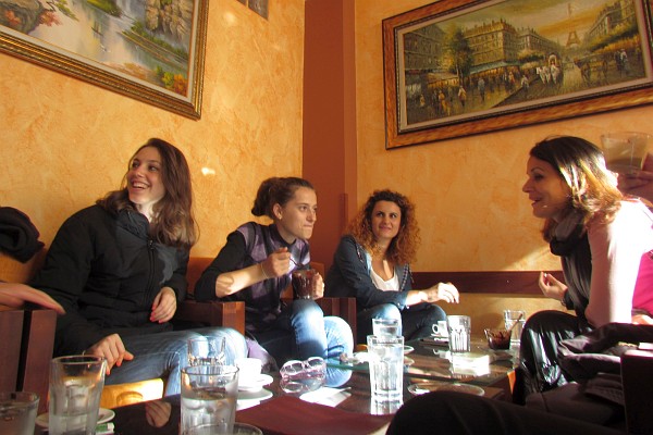 young adults invite us for coffee after church