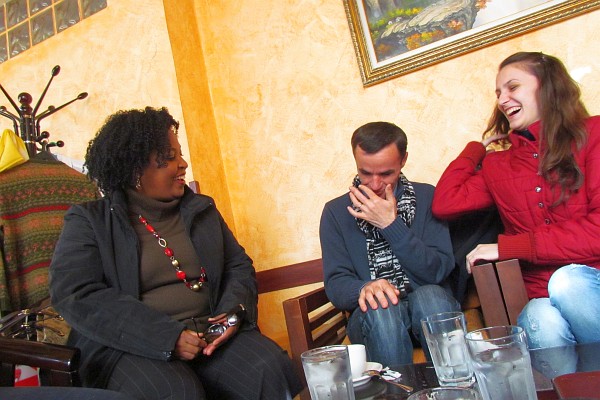 more of our group at the coffee bar