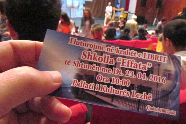 ticket to the Effata school fundraising program