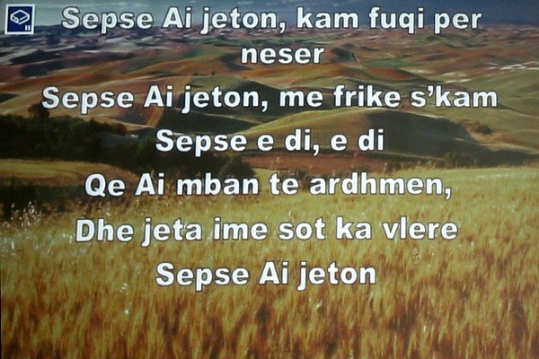 Because he lives, in Albanain language