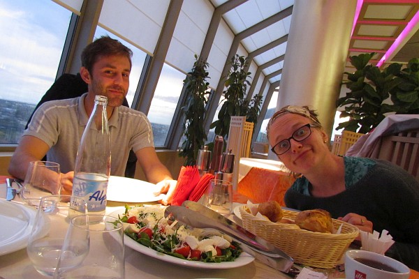 Josh, Katrina (having fun) with us for dinner