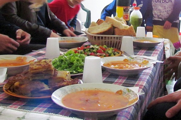 a feast of a meal at Fatmir's home