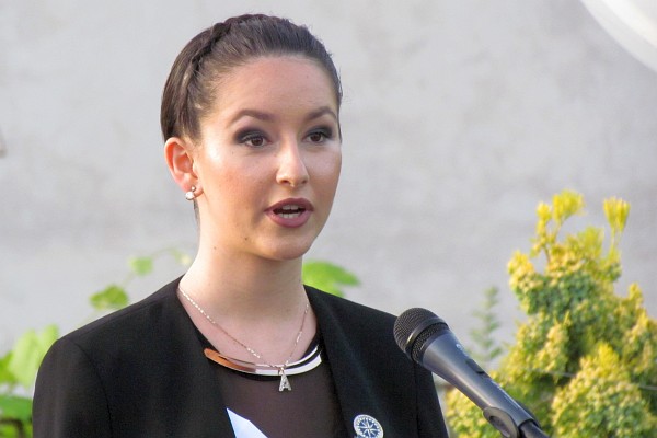 Arrilda, former students, gave an address also