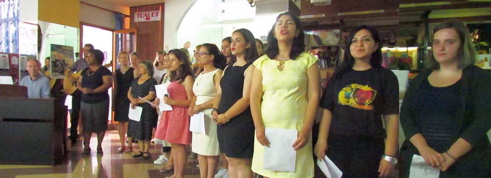 The women's worshiop group leads us